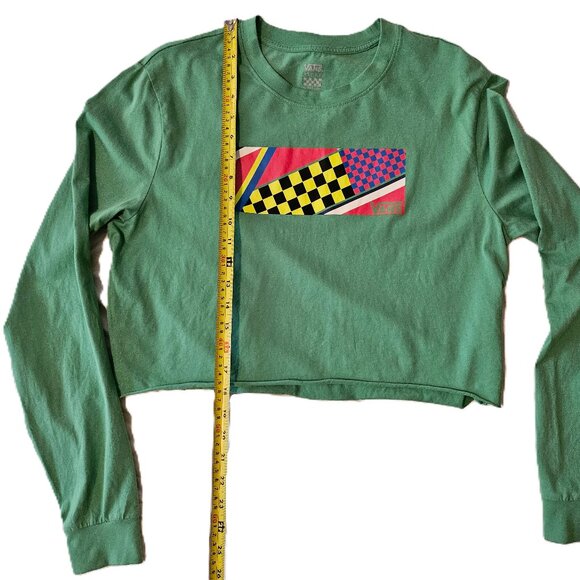 VANS Ramp Tested Ls Crop Long Sleeve Green Cropped T-Shirt Size Medium - Picture 4 of 11